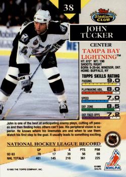 1993-94 Stadium Club - First Day Issue #38 John Tucker Back