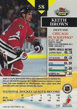 1993-94 Stadium Club - First Day Issue #58 Keith Brown Back