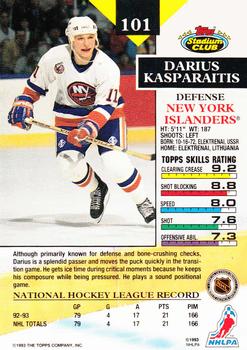 1993-94 Stadium Club - First Day Issue #101 Darius Kasparaitis Back