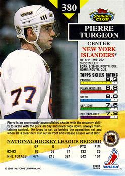 1993-94 Stadium Club - First Day Issue #380 Pierre Turgeon Back