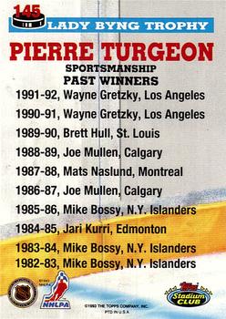 1993-94 Stadium Club O-Pee-Chee #145 Pierre Turgeon Back