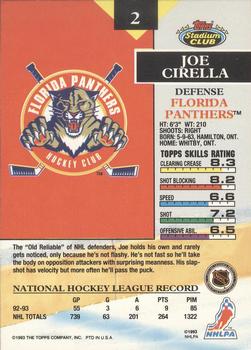 1993-94 Stadium Club O-Pee-Chee #2 Joe Cirella Back