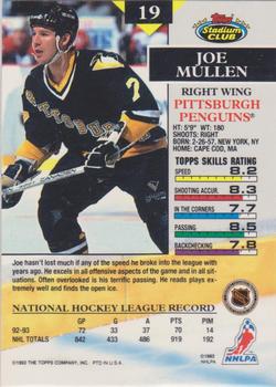 1993-94 Stadium Club O-Pee-Chee #19 Joe Mullen Back