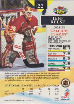 1993-94 Stadium Club O-Pee-Chee #22 Jeff Reese Back