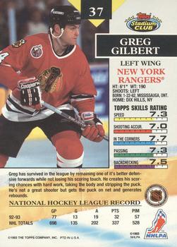 1993-94 Stadium Club O-Pee-Chee #37 Greg Gilbert Back