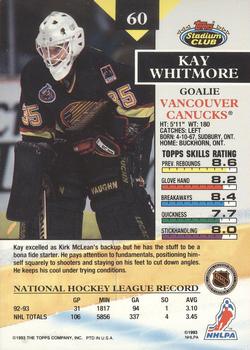 1993-94 Stadium Club O-Pee-Chee #60 Kay Whitmore Back