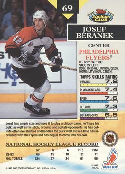 1993-94 Stadium Club O-Pee-Chee #69 Josef Beranek Back