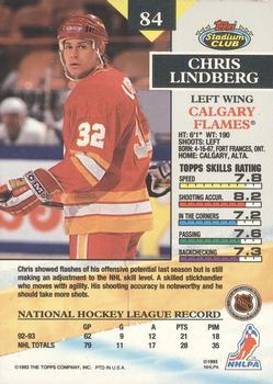 1993-94 Stadium Club O-Pee-Chee #84 Chris Lindberg Back