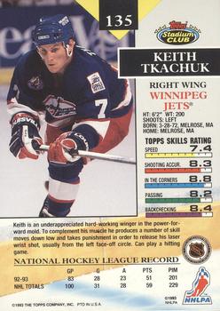 1993-94 Stadium Club O-Pee-Chee #135 Keith Tkachuk Back