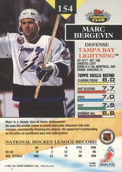 1993-94 Stadium Club O-Pee-Chee #154 Marc Bergevin Back
