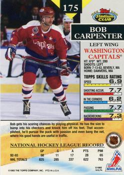 1993-94 Stadium Club O-Pee-Chee #175 Bob Carpenter Back