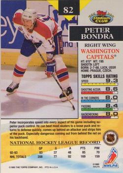 1993-94 Stadium Club O-Pee-Chee #82 Peter Bondra Back