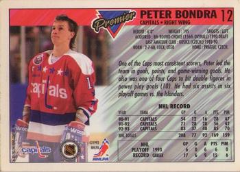 1993-94 Topps Premier - Gold #12 Peter Bondra Back