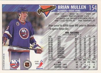 1993-94 Topps Premier - Gold #154 Brian Mullen Back