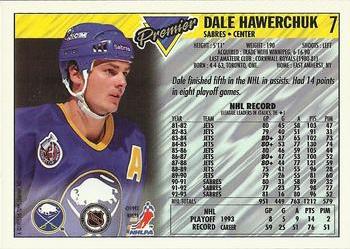 1993-94 Topps Premier - Gold #7 Dale Hawerchuk Back