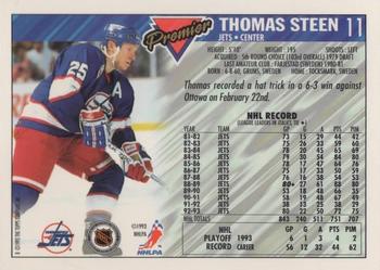 1993-94 Topps Premier - Gold #11 Thomas Steen Back