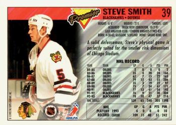 1993-94 Topps Premier - Gold #39 Steve Smith Back