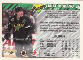 1993-94 Topps Premier - Gold #46 Mike Modano Back