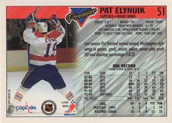 1993-94 Topps Premier - Gold #51 Pat Elynuik Back