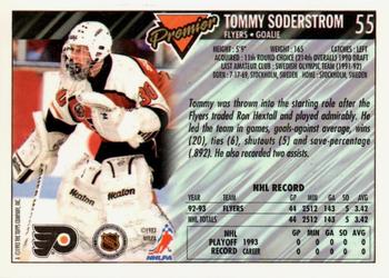 1993-94 Topps Premier - Gold #55 Tommy Soderstrom Back