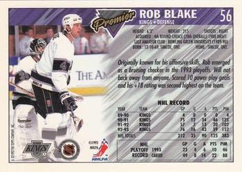 1993-94 Topps Premier - Gold #56 Rob Blake Back