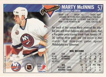 1993-94 Topps Premier - Gold #57 Marty McInnis Back