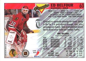 1993-94 Topps Premier - Gold #60 Ed Belfour Back