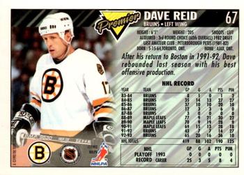 1993-94 Topps Premier - Gold #67 Dave Reid Back