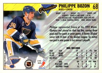 1993-94 Topps Premier - Gold #68 Philippe Bozon Back