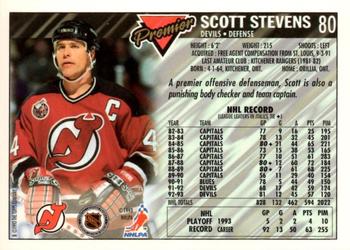 1993-94 Topps Premier - Gold #80 Scott Stevens Back