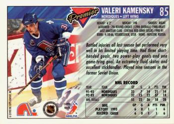 1993-94 Topps Premier - Gold #85 Valeri Kamensky Back