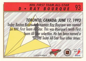 1993-94 Topps Premier - Gold #93 Ray Bourque Back