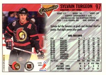 1993-94 Topps Premier - Gold #97 Sylvain Turgeon Back