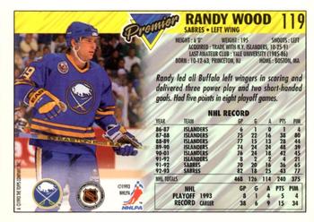 1993-94 Topps Premier - Gold #119 Randy Wood Back