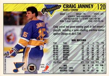 1993-94 Topps Premier - Gold #120 Craig Janney Back