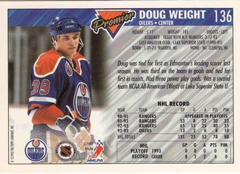 1993-94 Topps Premier - Gold #136 Doug Weight Back