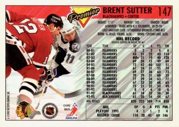 1993-94 Topps Premier - Gold #147 Brent Sutter Back