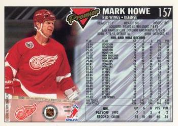 1993-94 Topps Premier - Gold #157 Mark Howe Back