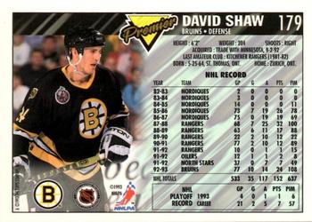 1993-94 Topps Premier - Gold #179 David Shaw Back