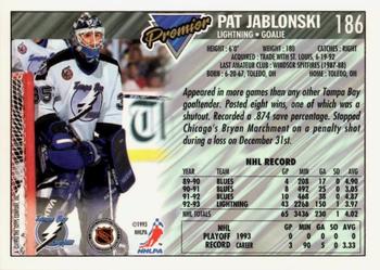1993-94 Topps Premier - Gold #186 Pat Jablonski Back