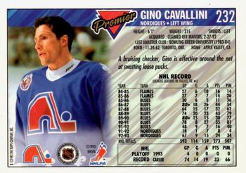 1993-94 Topps Premier - Gold #232 Gino Cavallini Back