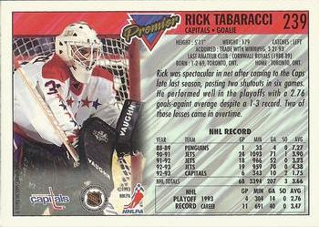 1993-94 Topps Premier - Gold #239 Rick Tabaracci Back