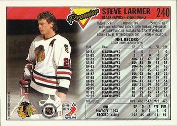 1993-94 Topps Premier - Gold #240 Steve Larmer Back