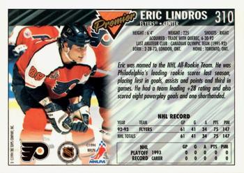 1993-94 Topps Premier - Gold #310 Eric Lindros Back