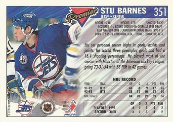 1993-94 Topps Premier - Gold #351 Stu Barnes Back