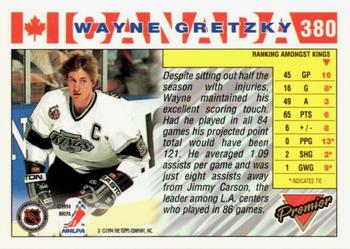 1993-94 Topps Premier - Gold #380 Wayne Gretzky Back