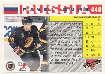 1993-94 Topps Premier - Gold #440 Pavel Bure Back