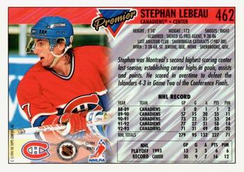 1993-94 Topps Premier - Gold #462 Stephan Lebeau Back