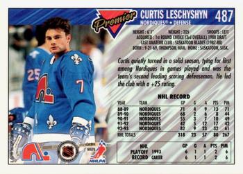 1993-94 Topps Premier - Gold #487 Curtis Leschyshyn Back