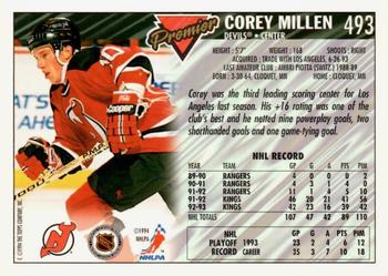 1993-94 Topps Premier - Gold #493 Corey Millen Back